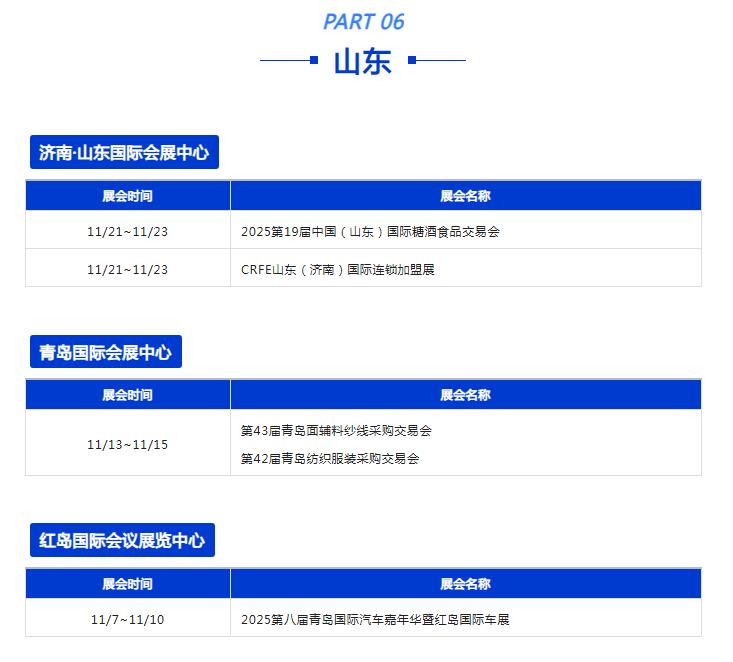 11月全国展会排期表：270+场展会覆盖全国各大城市！点击一目了然→(图20)