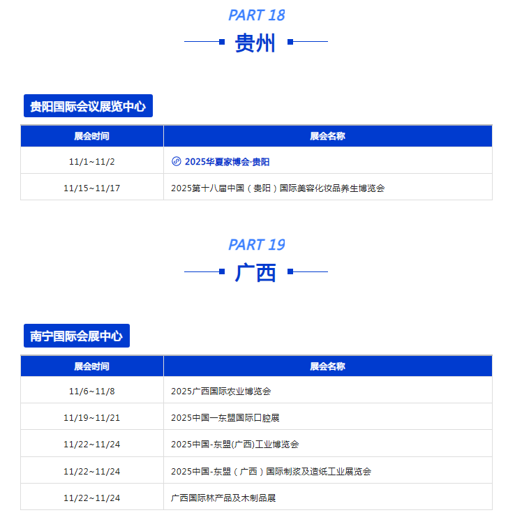 11月全国展会排期表：270+场展会覆盖全国各大城市！点击一目了然→(图30)