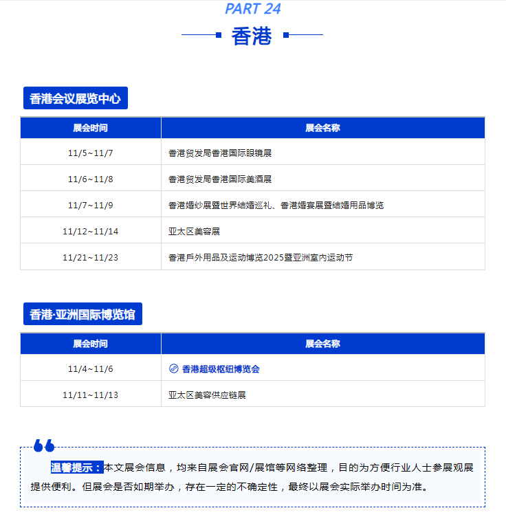 11月全国展会排期表：270+场展会覆盖全国各大城市！点击一目了然→(图34)