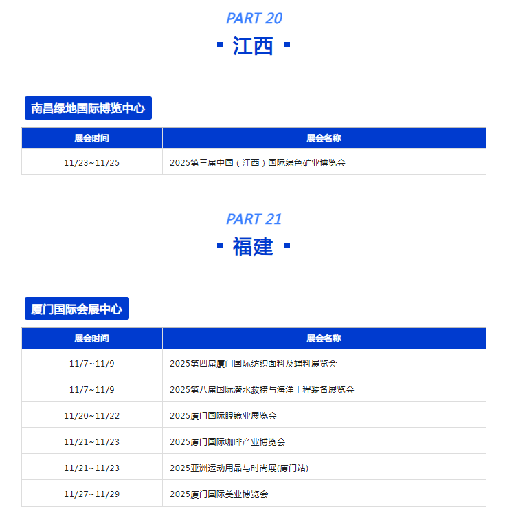 11月全国展会排期表：270+场展会覆盖全国各大城市！点击一目了然→(图31)