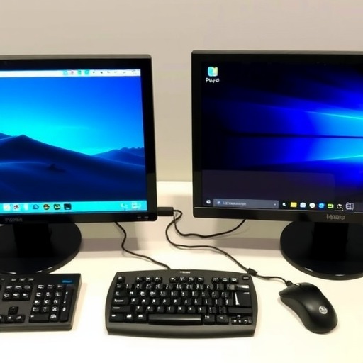 两台电脑共用一个显示器(图2) 两台电脑共用一个显示器(图2)