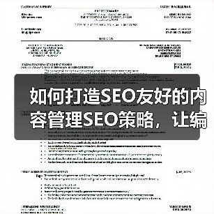 如何打造SEO友好的内容管理SEO策略，让编辑工具助你一臂之力