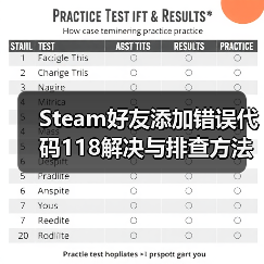 Steam好友添加错误代码118解决与排查方法(图2) Steam好友添加错误代码118解决与排查方法(图2)