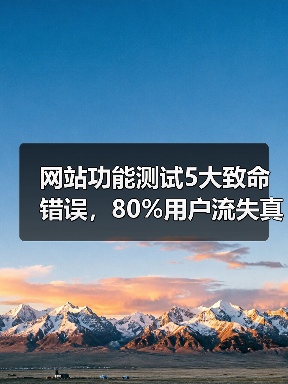 网站功能测试5大致命错误,80%用户流失真相揭秘(图3) 网站功能测试5大致命错误,80%用户流失真相揭秘(图3)