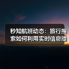 秒知航班动态：旅行搜索如何利用实时信息提升效率